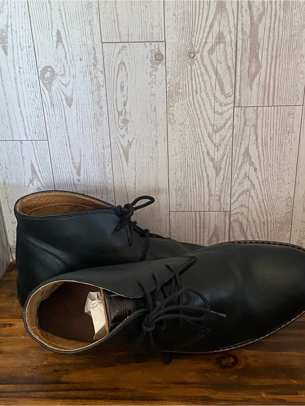 Aldo Black Leather Chukka Boots - Lace-Up Casual